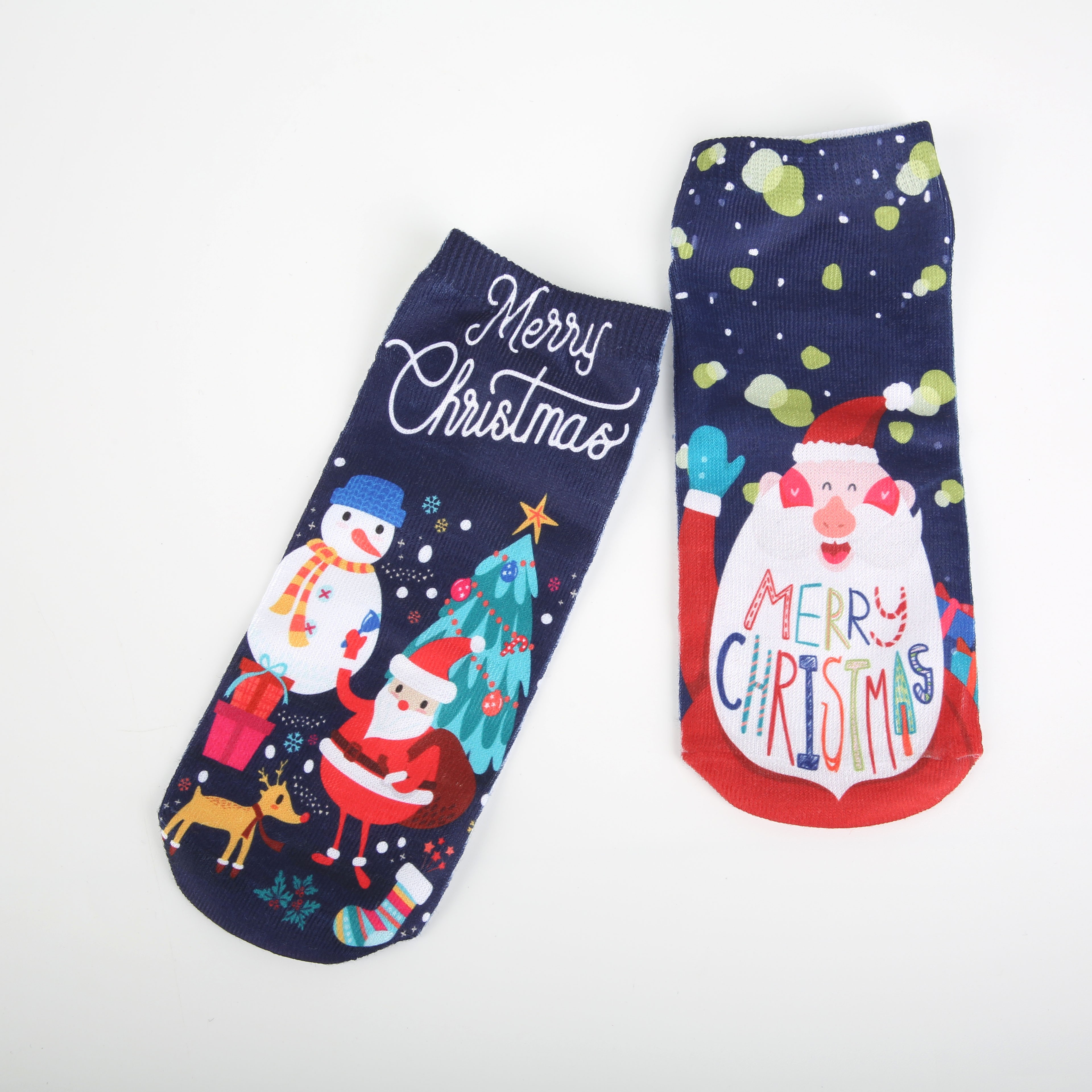 印花袜子短袜3D印花圣诞袜子详情图9