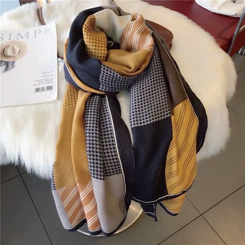 Ladies And Ladies Autumn And Winter Coats All Casual Ladies Retro Trendy Explosive Scarf 3719