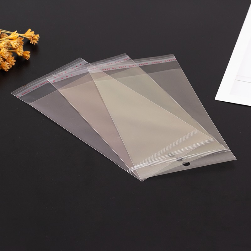 OPP挂孔自粘袋 饰品包装袋 耳环耳钉卡袋子10x26透明塑料袋100个详情图1