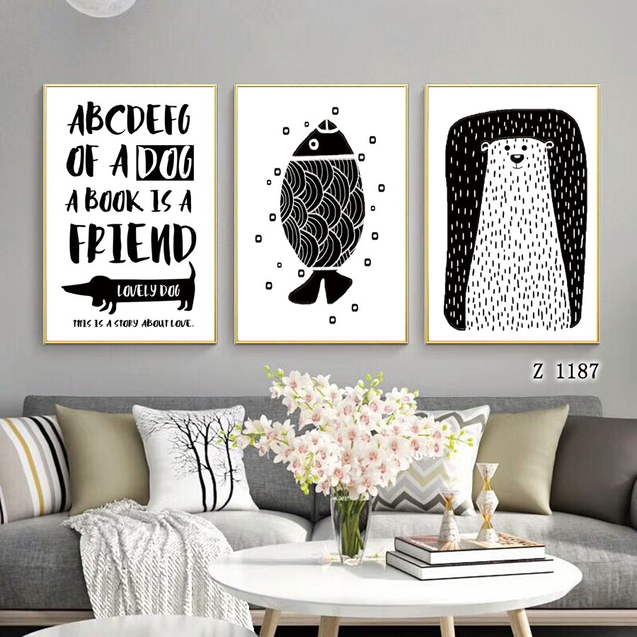 北欧客厅装饰画现代简约卧室餐厅挂画背景墙字母壁画抽象ins风详情图5