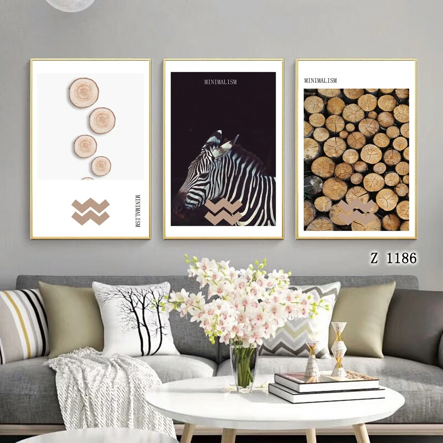 Black and white landscape photography, living room decorative paintings, modern and simple dining room architectural hanging paintings, hotel model room combination murals detail image 5