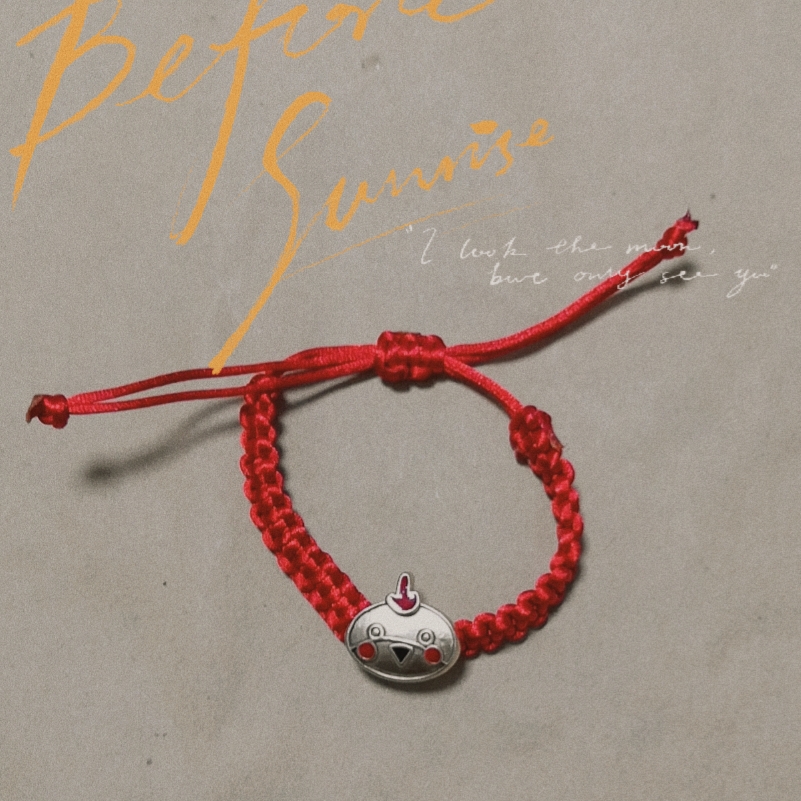 H-028 Hand-woven red rope bracelet One-way flat knot hand rope This year men and women lucky little red rope bracelet Angry Birds