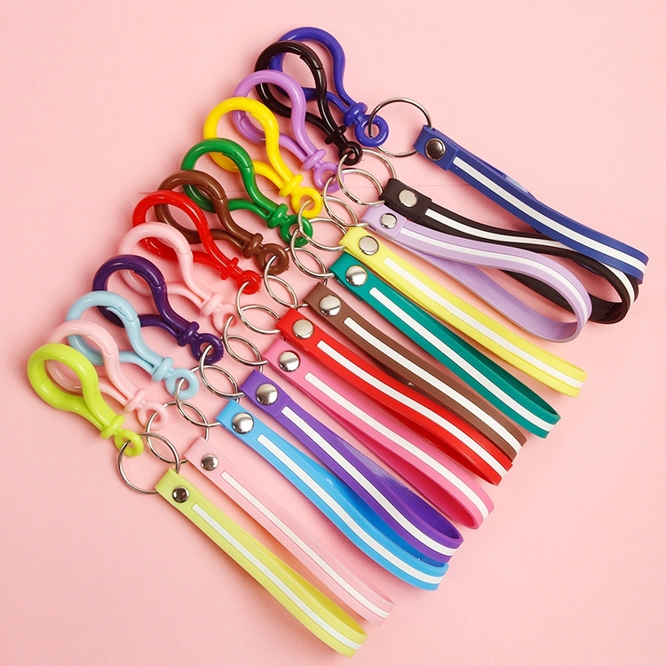 Silicone three-piece keychain rope set