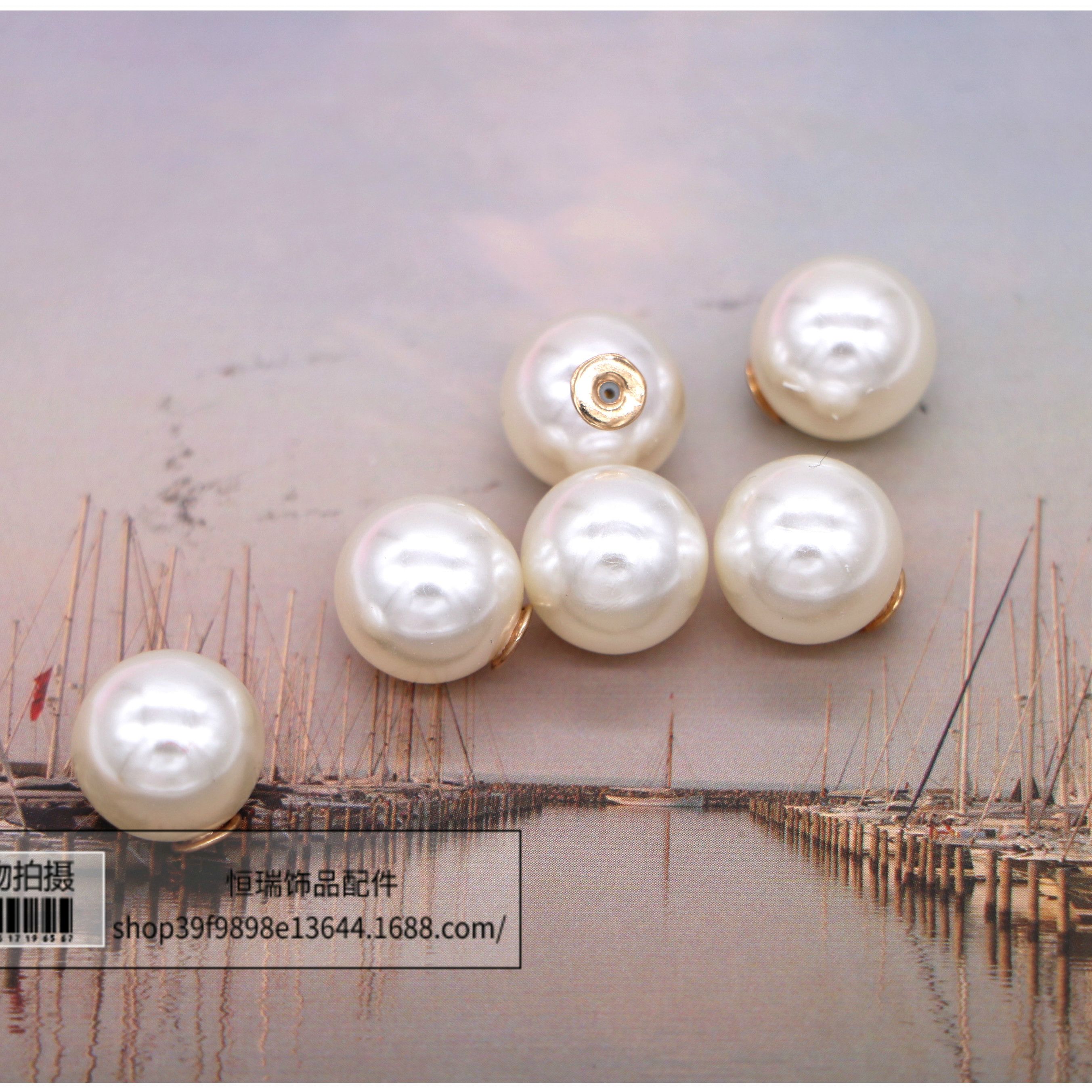 14mm高亮仿珍珠耳堵耳塞 DIY配件胸针饰品耳扣防滑耳钉后塞耳堵