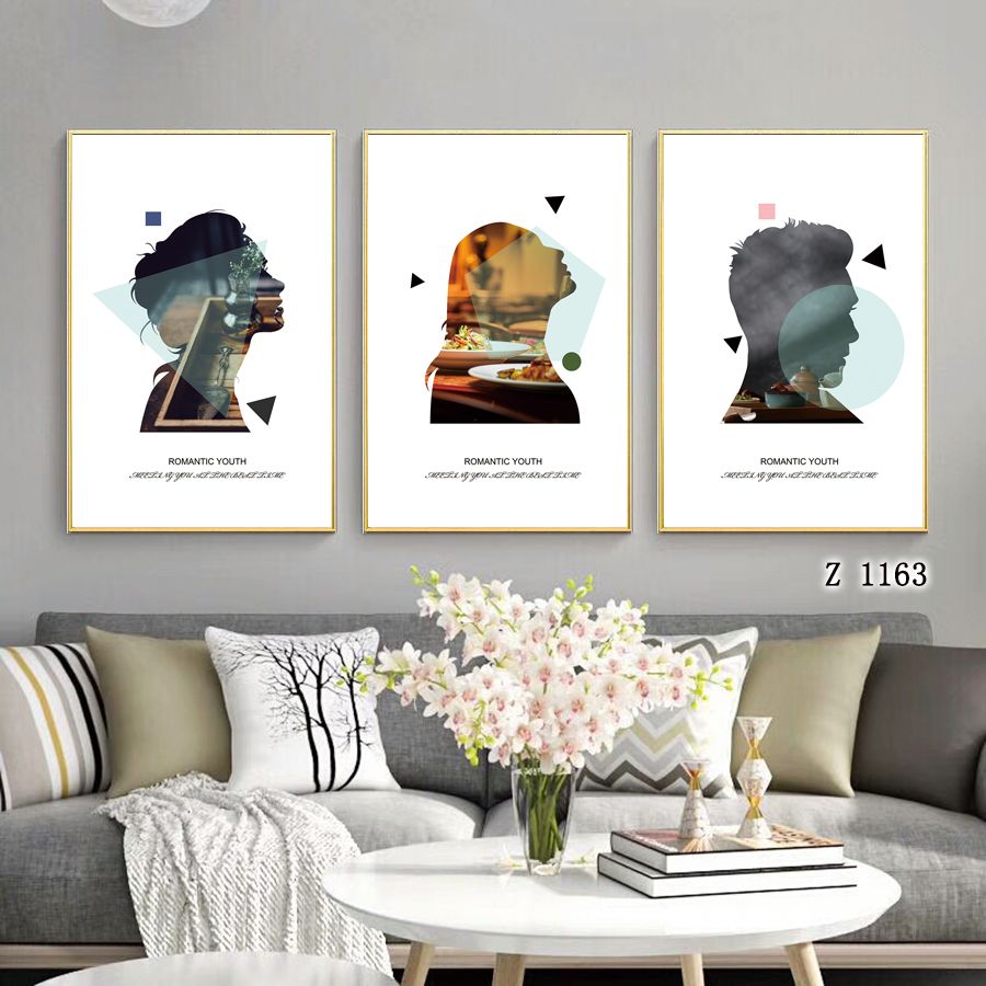 Black and white landscape photography, living room decorative paintings, modern and simple dining room architectural hanging paintings, hotel model room combination murals Specification image