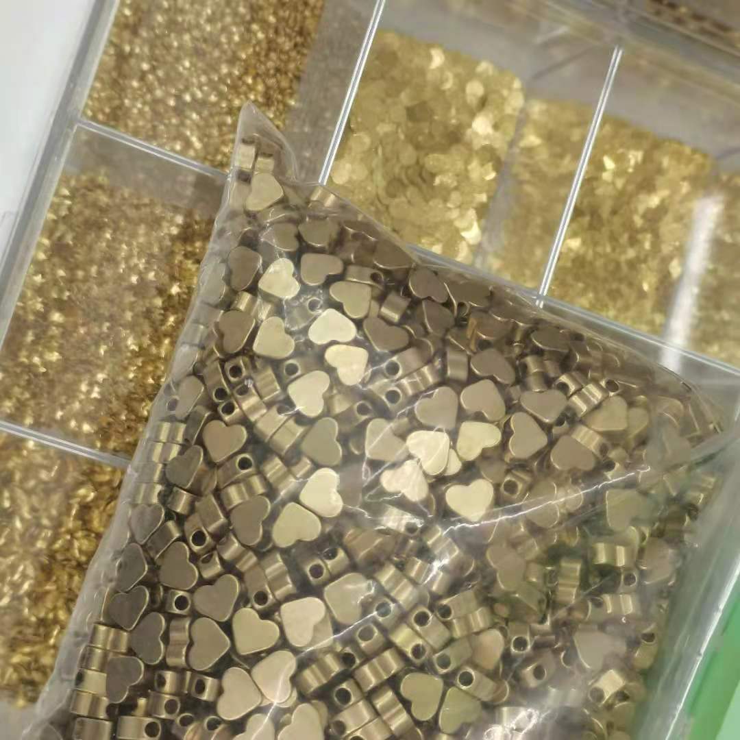 7X6X3.5X2.3 pure brass heart trinket accessories, pure handcrafted DIY factory direct sales details Picture