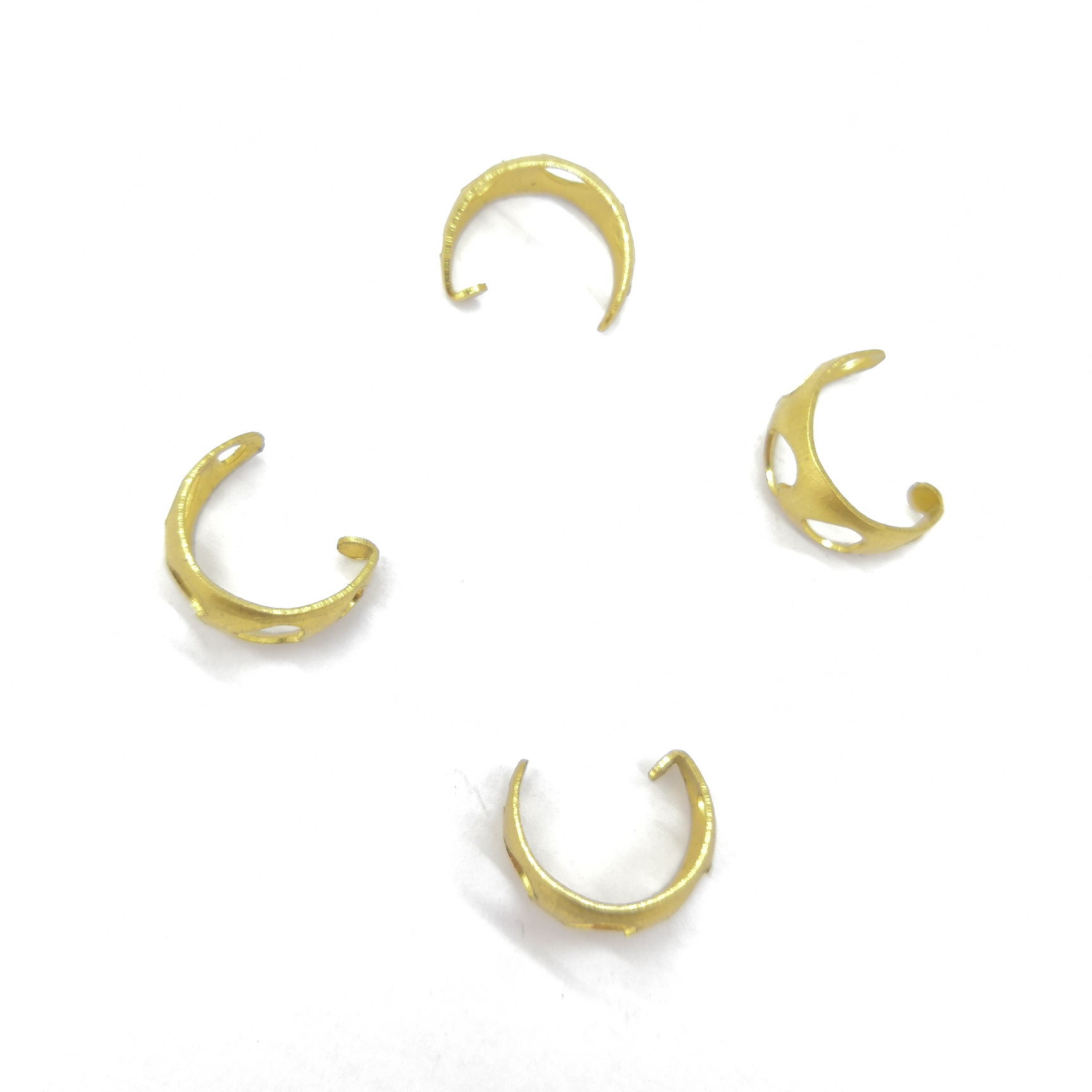 Brass C earrings with heart