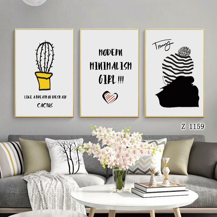 北欧客厅装饰画现代简约卧室餐厅挂画背景墙字母壁画抽象ins风