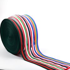 2分平纹条纹带 厂家批发红白三色带间色涤纶织带 奖牌带包装辅料装饰带可定制