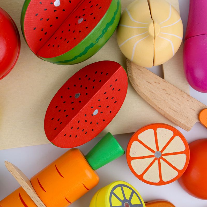 17 pieces of wooden house play, fruits to look at, highly interesting, rich in color, logical thinking ability, parent-child game, hand-eye coordination, early education enlightenment toys to accompany your growth details Picture
