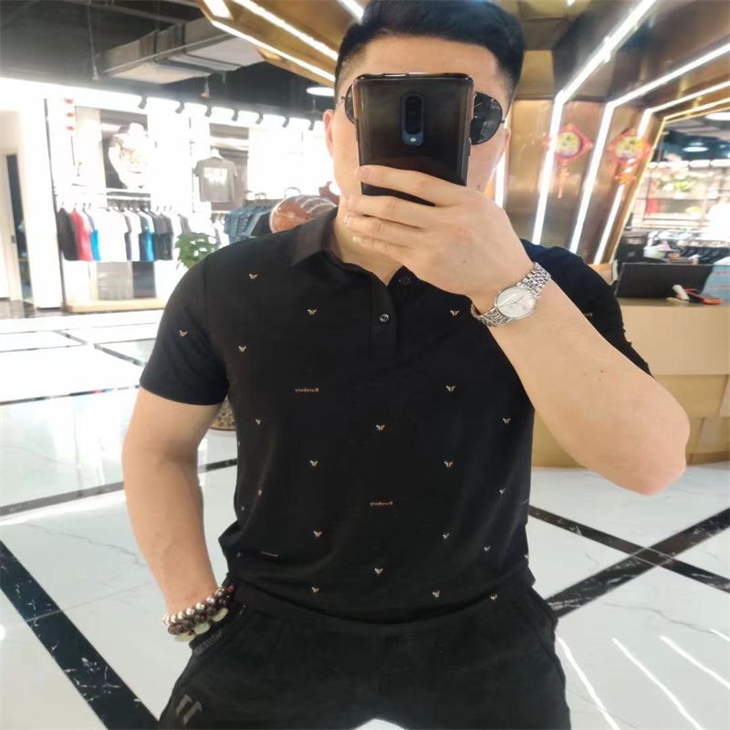 夏季男士短袖T恤夏装打底衫青少年修身潮流半袖圆领印花T恤18