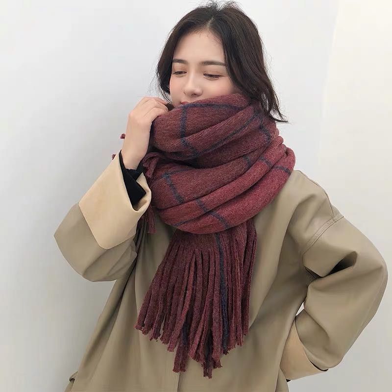Ladies' Autumn And Winter Coats All Casual Explosive Style Learn Lady Retro Trendy Courtyard Style Scarf 2611