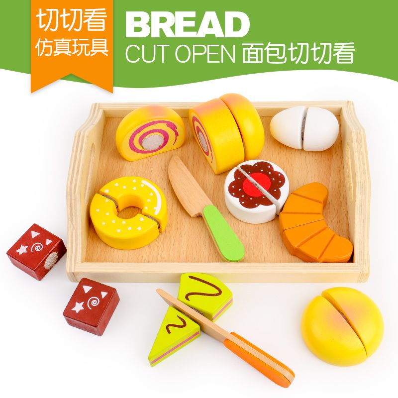 Wooden toys for playing house and bread are highly entertaining and colorful. They can cultivate logical thinking ability. Parent-child games can exercise hand-eye coordination. Early education and enlightenment toys accompany your growth