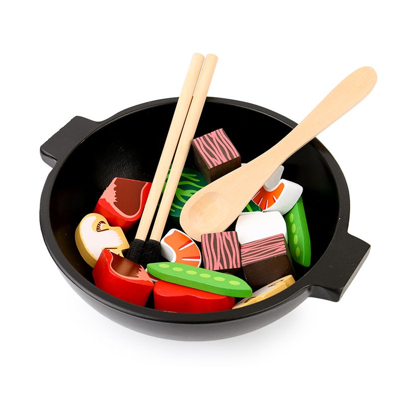 The large clay pot with wooden toys for playing house is fun and colorful. It helps cultivate logical thinking ability. Parent-child games exercise hand-eye coordination. Early education and enlightenment toys accompany your growth Application Scenario