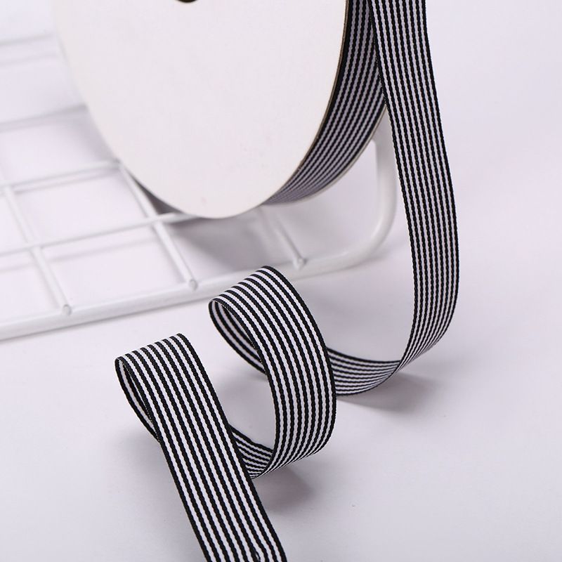 2 Points Striped Polyester Hair Accessory Material Gift Wrap Ribbon Striped Dress Wedding Gift Box Ribbon Wholesale Can Be Customized Specification drawing
