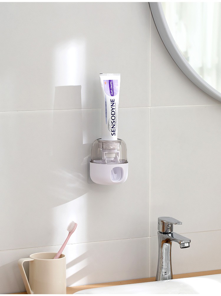 新款牙膏挤压器全自动挤牙膏器家用免打孔壁挂透明儿童牙膏置物架详情图13