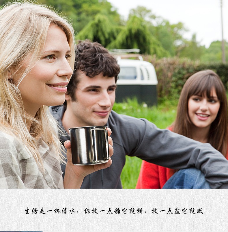 夏诺多吉户外口杯不锈钢四件套 套装野营酒杯4件套水杯详情图5