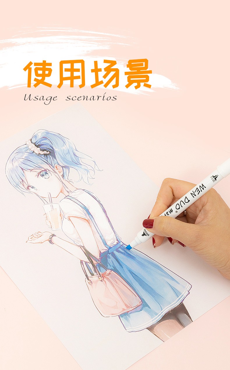 绘画双头水溶性马克笔套装80色学生设计手绘笔无味环礼盒详情图7