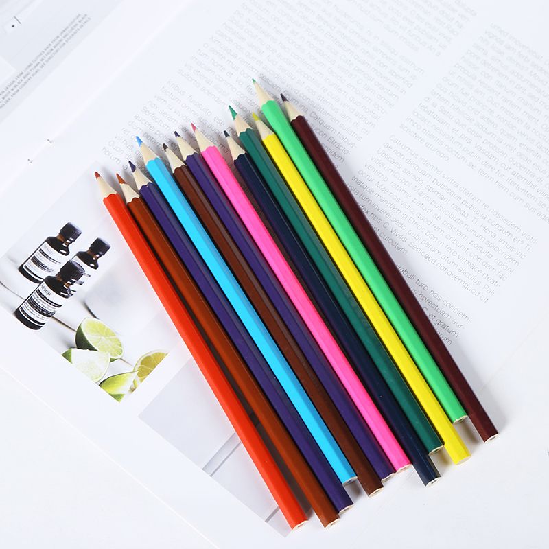 12色短盒装彩色绘画铅笔定制可美术课彩笔图书配套学习用品产品图