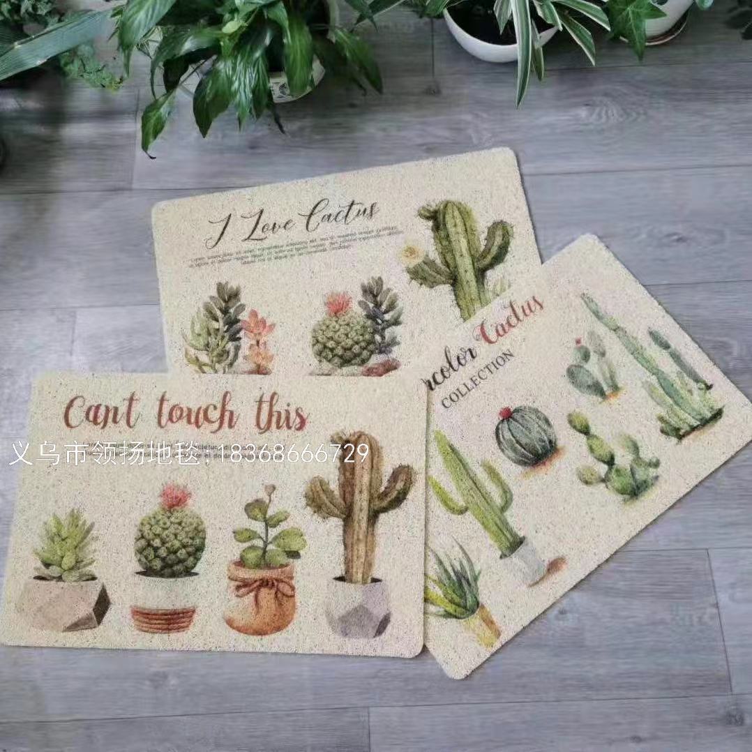 清新款PVC拉丝印花地垫 门垫 进门脚垫玄关脚垫门垫