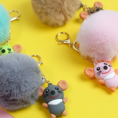 Stereoscopic silicone keychain plus hairball series mix 2