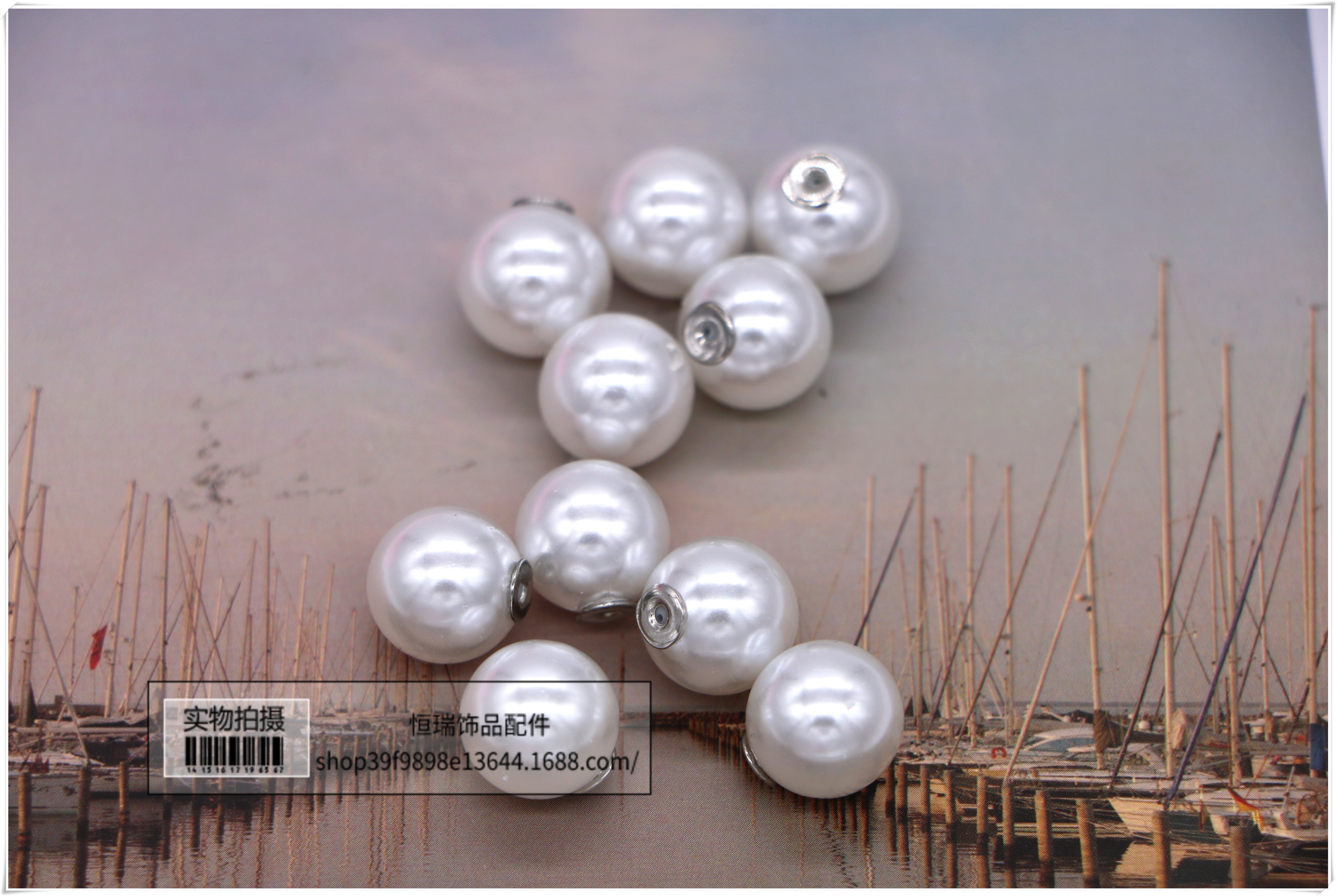 14mm高亮仿珍珠耳堵耳塞 DIY配件胸针饰品耳扣防滑耳钉后塞耳堵详情图4