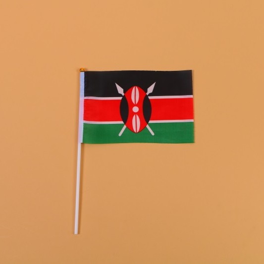 14*21肯尼亚8号手摇旗带杆子外国世界旗详情图1