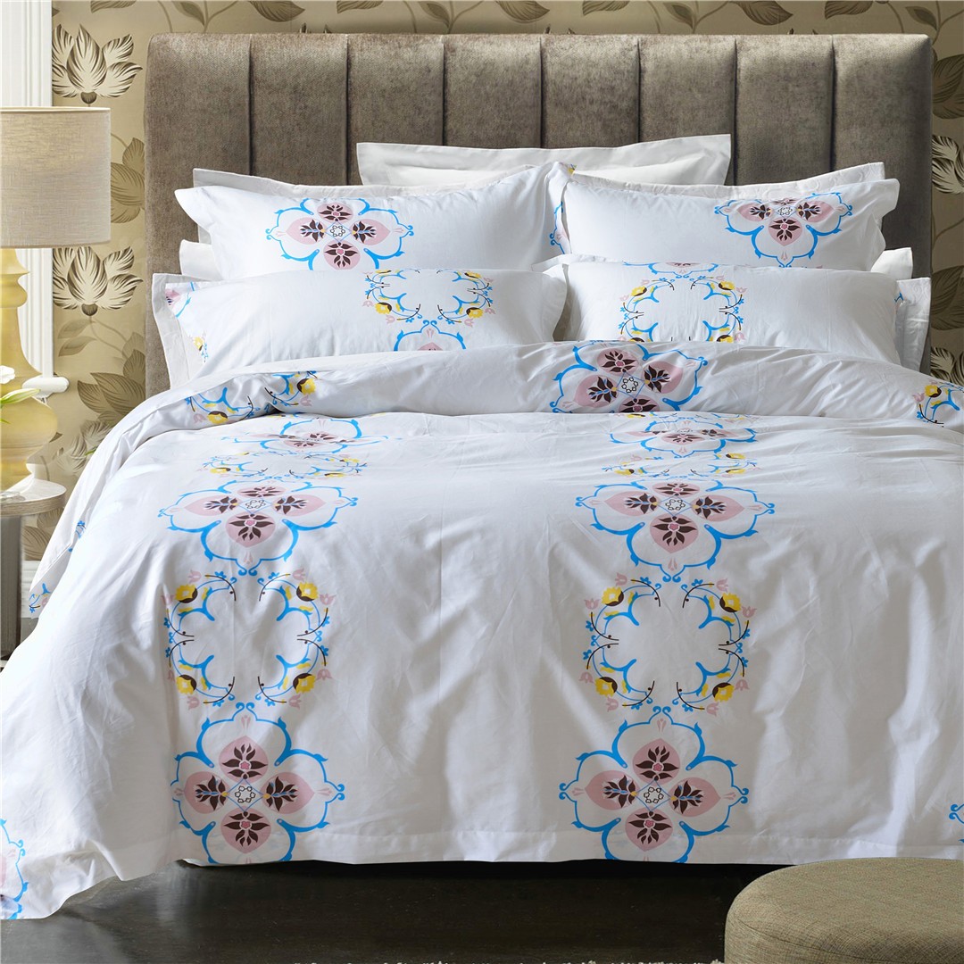 酒店宾馆民宿客房布草6060S印花床上用品 布草 四件套详情图1