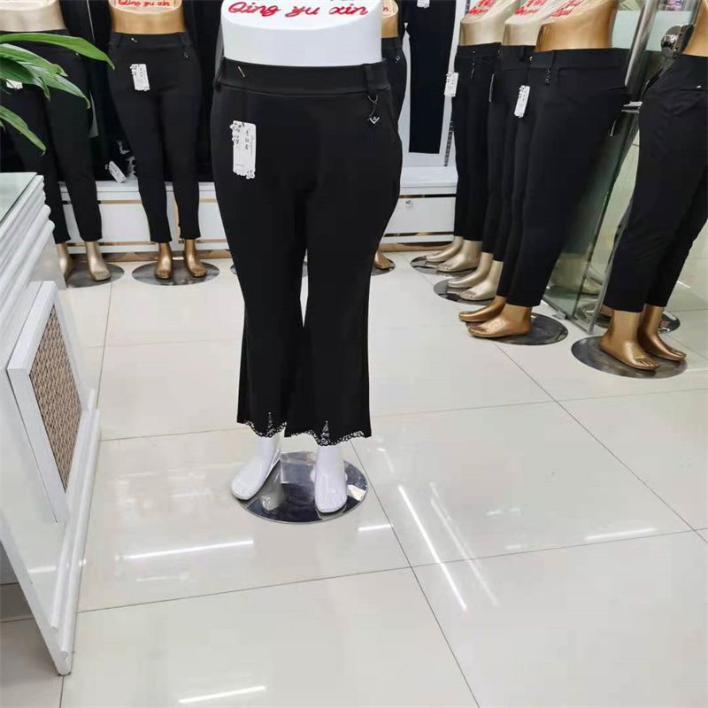 青钰鑫裤业NO77牛奶丝光泽裤外穿打底裤瑜伽薄款女修身小脚九分大码裤子