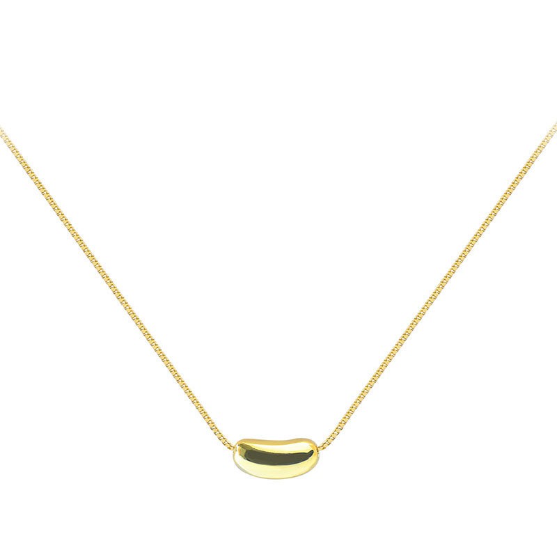 Korean version simple love bean lady necklace detail image 1