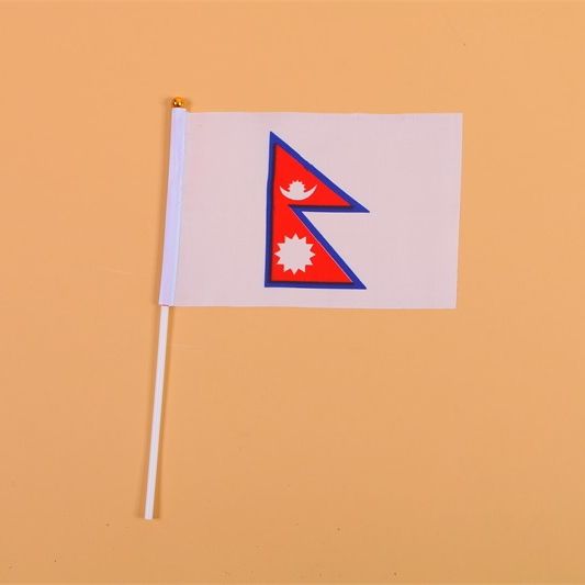 14*21尼泊尔8号手摇旗带杆子外国世界旗