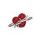 727xk792 MAR同款心碎贩卖系列红色爱心耳夹耳环 小众设计两种耳饰女白底实物图