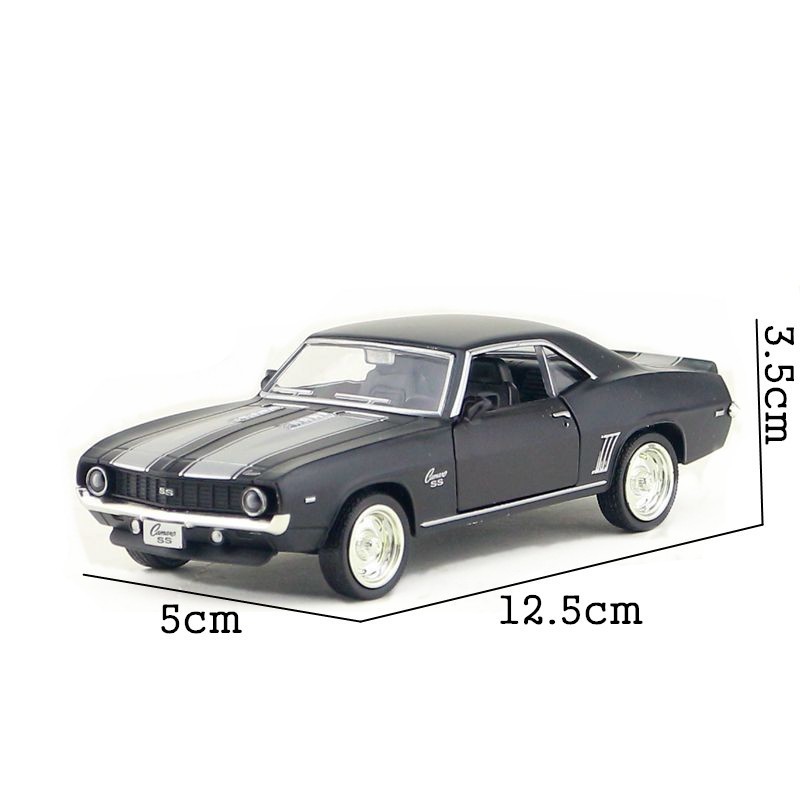 Alloy matte black Chevrolet Camaro SS toy model car detail image 6