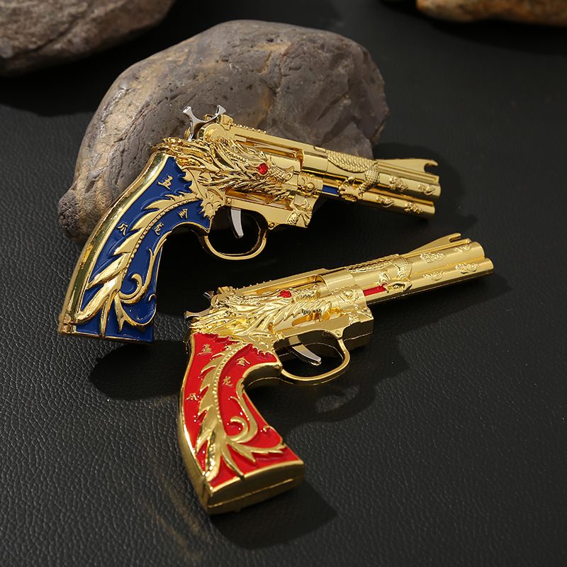 Yunling Toys' large revolver Golden Dragon Rubber Band Gun toy model can fire rubber bands to give friends as an excellent festival gift details Picture