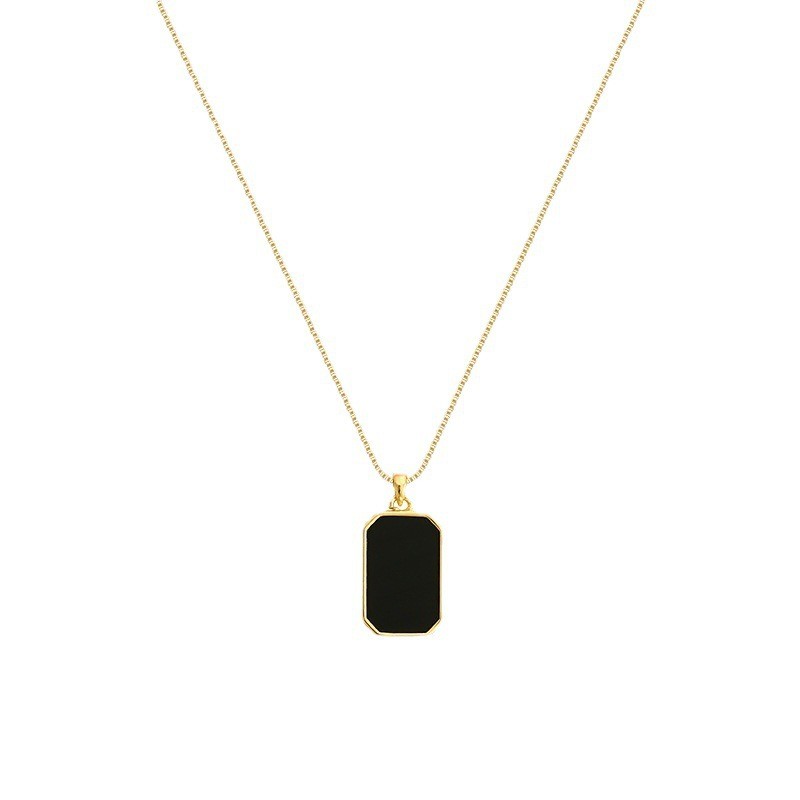 A simple rectangular necklace in Korean style detail image 1