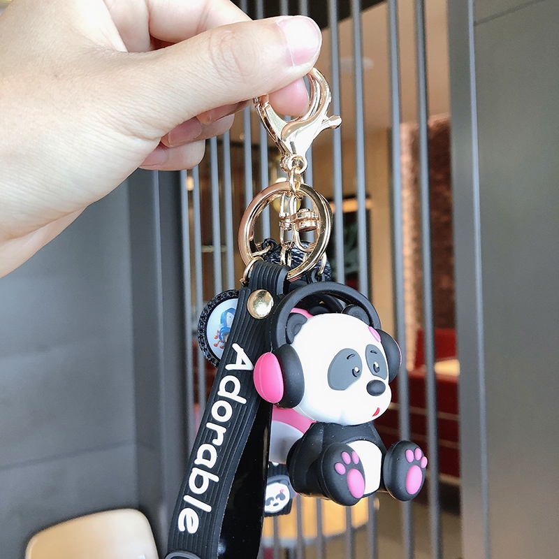 Silicone stereo keychain plus string three-piece set series mixed 13
