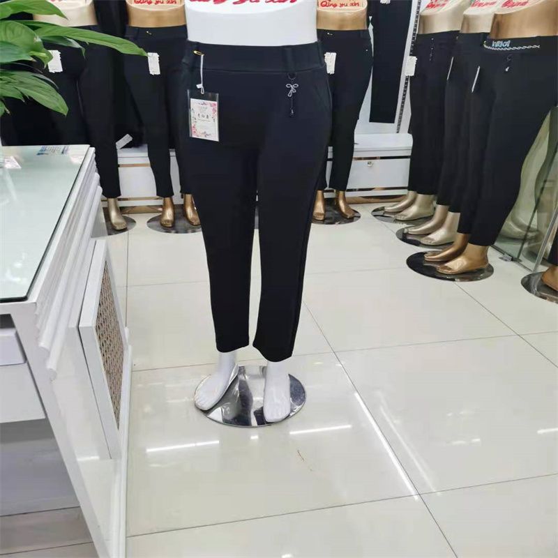 青钰鑫裤业NO12牛奶丝光泽裤外穿打底裤瑜伽薄款女修身小脚九分大码裤子