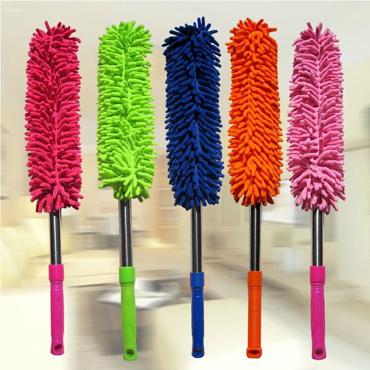Direct sales of car dust removal Chenille dusters, Chenille wax brushes, wax towing and car dual-purpose Chenille retractable dusters