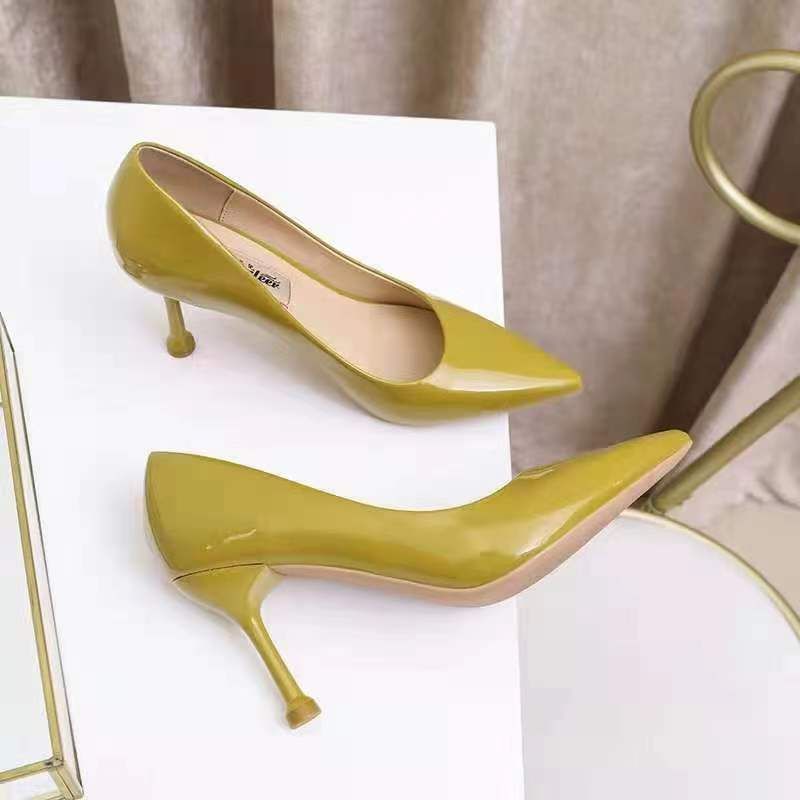 French Square Head Thick Heel Shallow Mouth Single Shoes Women 2021 Early Autumn New Fashion Leather Soft Soled High Heels Women 32