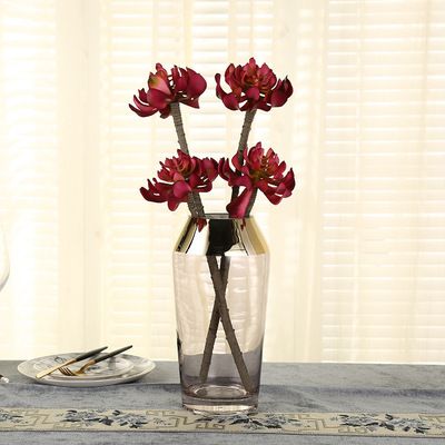 Nordic gold plated glass vase decoration living room flower arrangement decoration dry flower hydroponic vase TV cabinet decoration