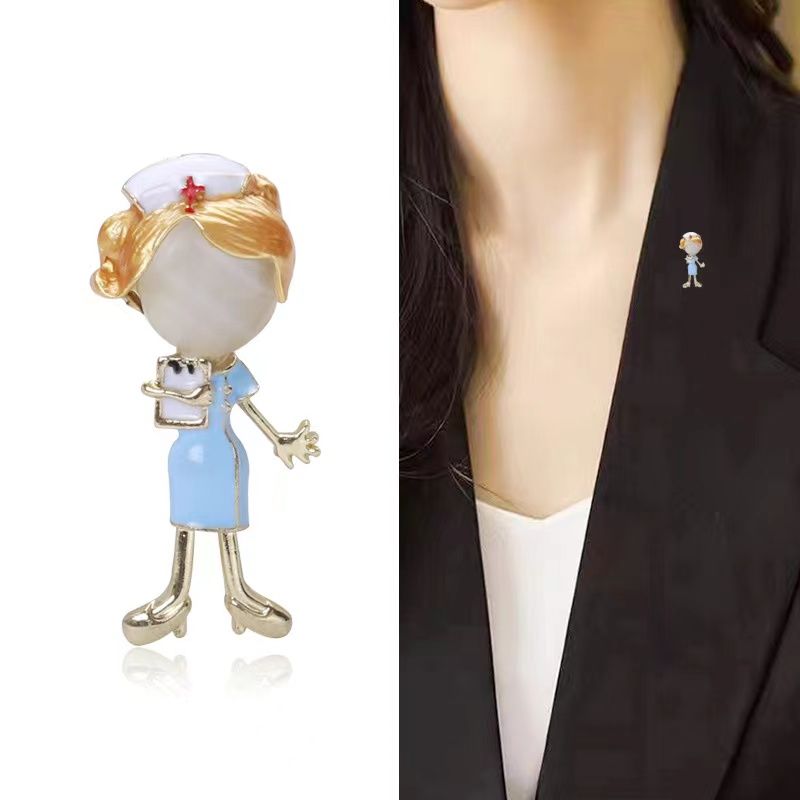 Factory direct Japanese nurse girl brooch temperament fashion suit sweater accessories
