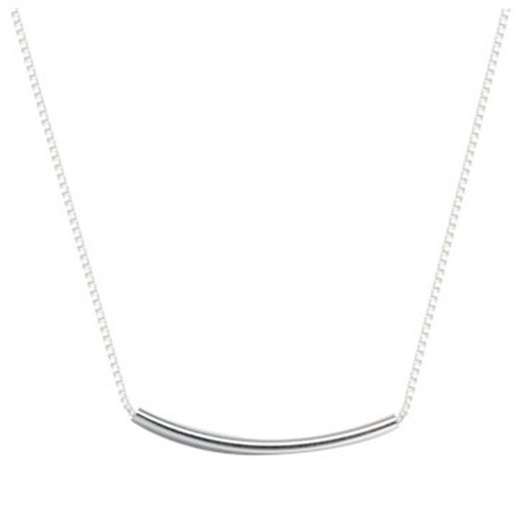 Simple square copper tube Korean-style necklace detail image 1