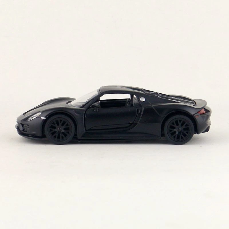 Porsche 918Spyder matte black Coupe alloy Rebound car model detail image 2
