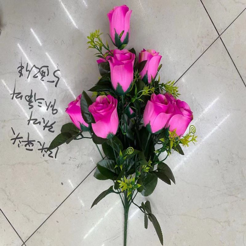13 artificial flowers of silk fabric rose