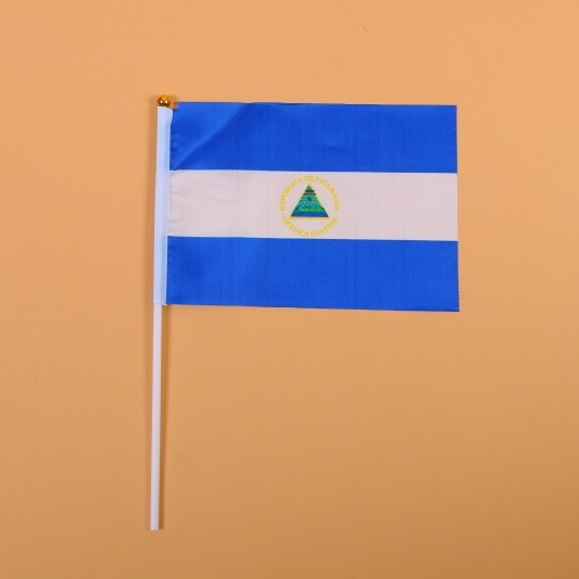 14*21尼加拉瓜8号手摇旗带杆子外国世界旗详情图1