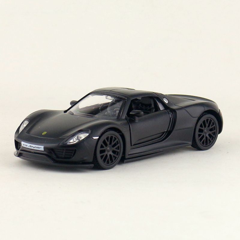 Porsche 918Spyder matte black Coupe alloy Rebound car model