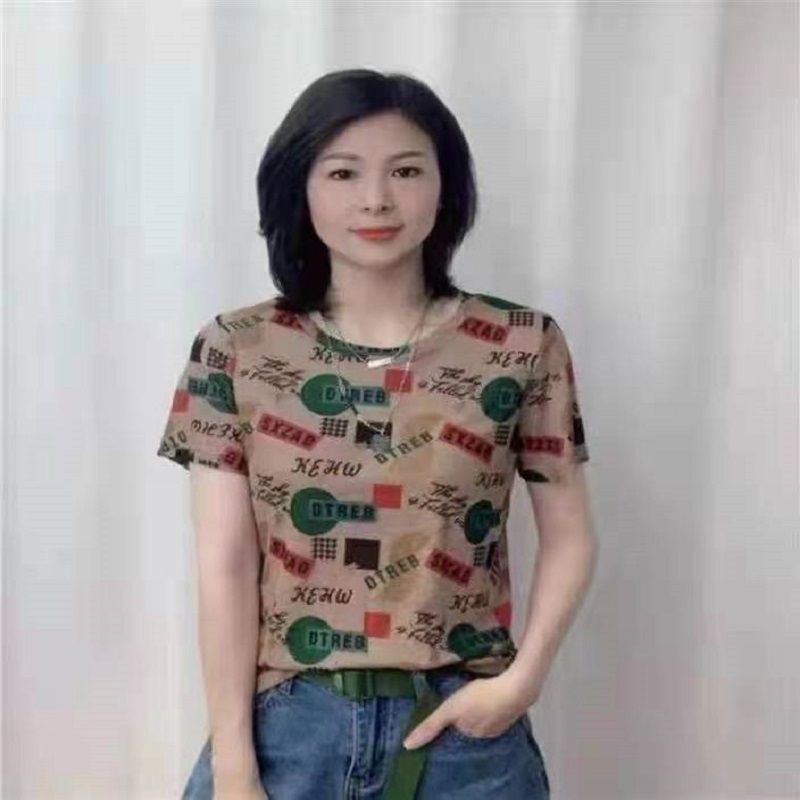 妈妈夏装衬衫50岁60中老年女装夏季短袖上衣大码老人印花衬衣开衫89