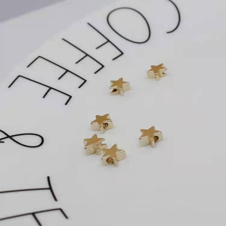 6X2.5 pure brass five-pointed star small accessory, environmentally friendly material factory direct sales full figure