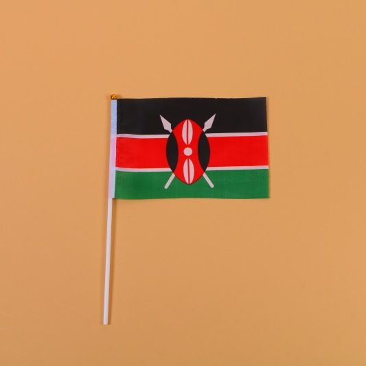 14*21肯尼亚8号手摇旗带杆子外国世界旗详情图1