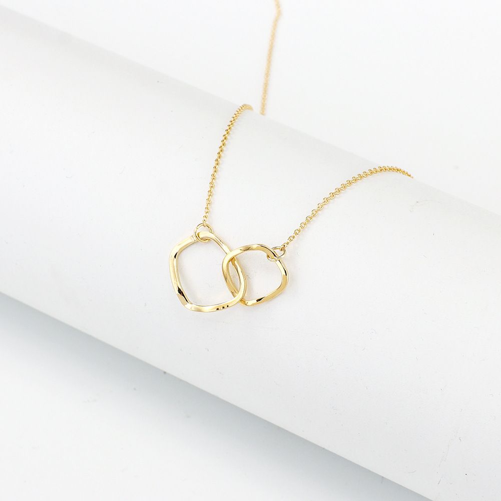 New Korean-style double-layer irregular circle pendant women's necklace